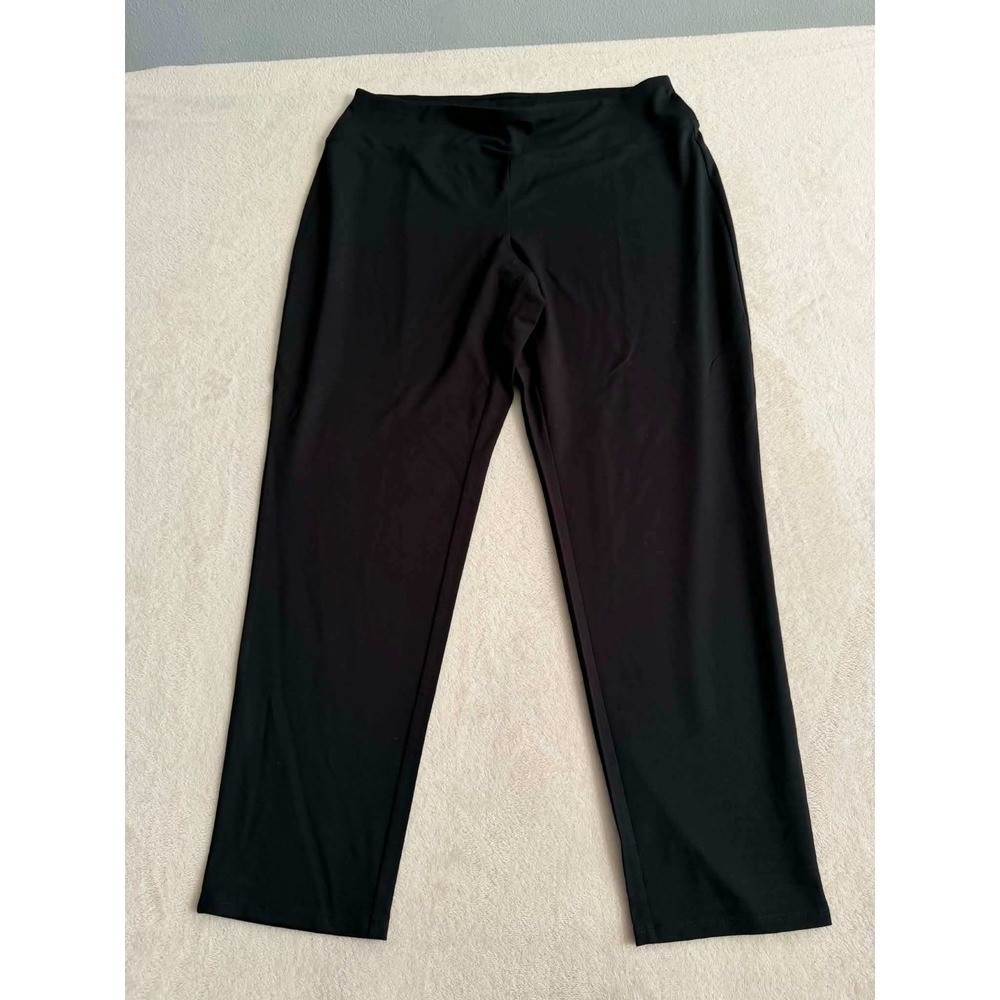 J. Jill Womens L Petite Black Wearever Smooth-Fit Slim Leg Knit Pants 1744